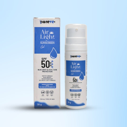 PureVe Airlight SPF 50PA+++ Sunscreen gel with Tea Tree Oil, Vitamin E and DHHB (50 ML)